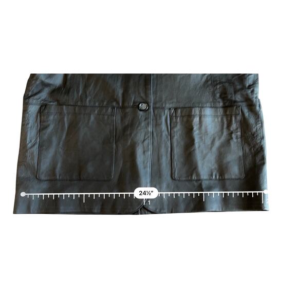 Atlantic Beach Long Collared Black Leather Trench Coat 1X NWT Streetwear‎ Edgy - Picture 5 of 14